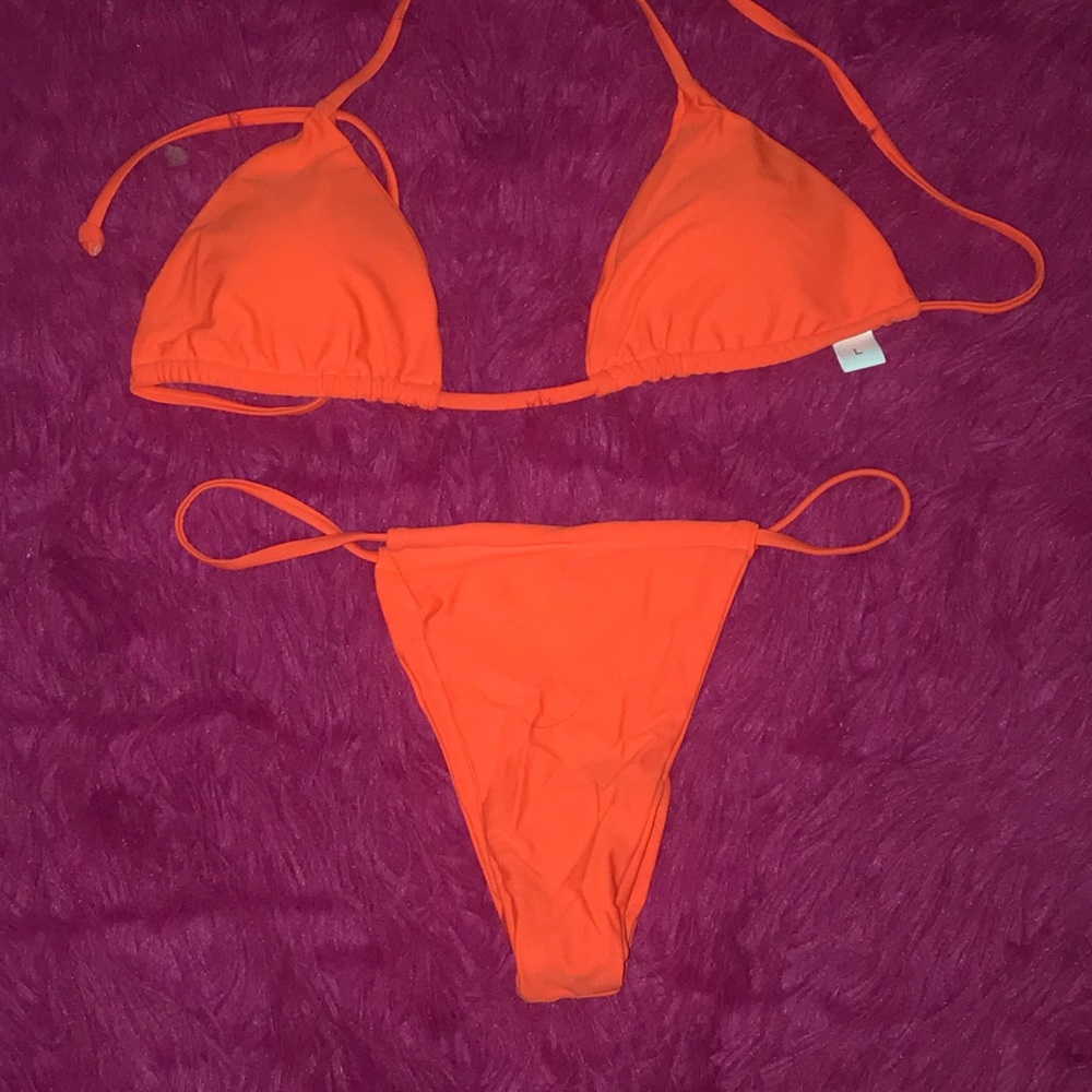 Orange thong bikini